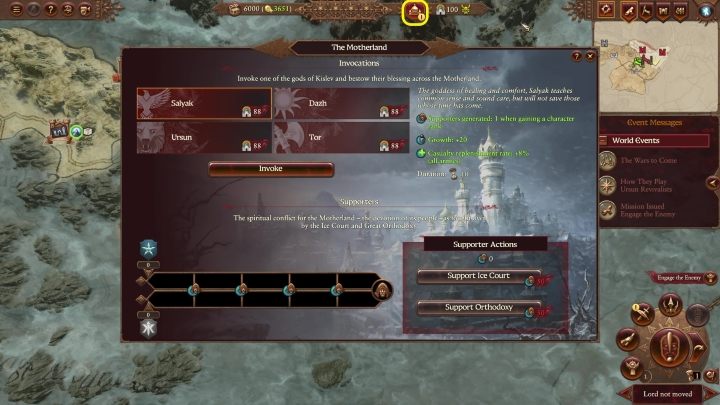 Na samym dole okna znajduje się miernik pokazujący ilu popleczników ma dana nacja - Total War Warhammer 3: Kislev - unikalne mechaniki - Total War Warhammer 3 - poradnik do gry