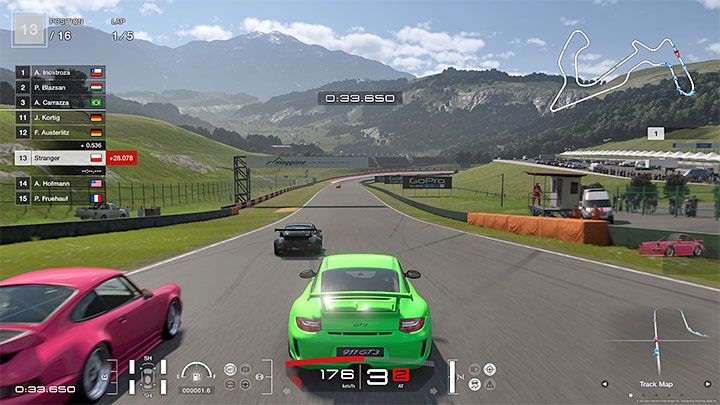 Kamera umiejscowiona za pojazdem przypomina widok TPP - Gran Turismo 7: Wybór optymalnej kamery - Gran Turismo 7 - poradnik do gry