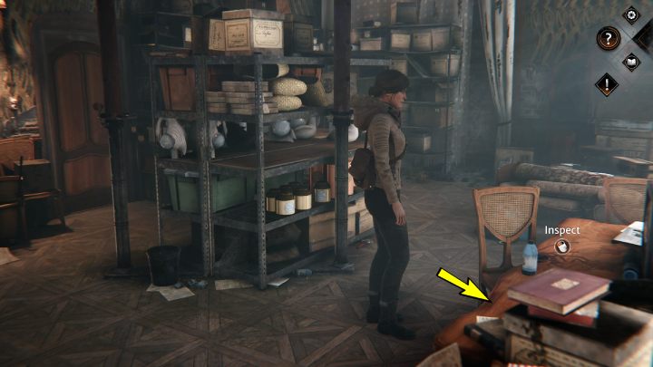 Wejdźcie na 1 piętro i przejdźcie przez drzwi po lewej stronie, prowadzące do pokoju - Syberia The World Before: Vaghen - most Mgieł, jesień 2005 część 1 (Vaghen - bridge of Mists, autumn 2005 part 1) - solucja, opis przejścia - Syberia The World Before - poradnik do gry