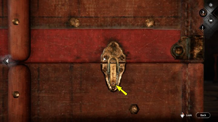 Odchylcie klamry po prawej i lewej stronie, otwórzcie kufer i przeczytajcie pamiętnik - Syberia The World Before: Vaghen - most Mgieł, jesień 2005 część 1 (Vaghen - bridge of Mists, autumn 2005 part 1) - solucja, opis przejścia - Syberia The World Before - poradnik do gry