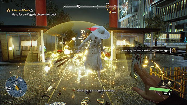 Gra pozwoli Wam od razu przetestować talizman ogłuszania, bo na dachu pojawi się nowy elitarny Przybysz - Ghostwire Tokyo: Śmiertelny labirynt (A Maze of Death) - solucja, opis przejścia - Ghostwire Tokyo - poradnik do gry