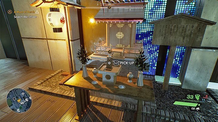 W trakcie podrózy w stronę tarasu widokowego natraficie na kapliczkę z koralikami modlitewnymi - Ghostwire Tokyo: Śmiertelny labirynt (A Maze of Death) - solucja, opis przejścia - Ghostwire Tokyo - poradnik do gry