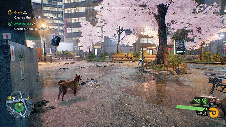 Wyruszcie do lokacji oznaczonej małym zielonym okręgiem - Ghostwire Tokyo: Po zakończeniu (After the End) - solucja, opis przejścia - Ghostwire Tokyo - poradnik do gry
