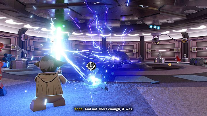 Na samym początku konfrontacji z bossem Darthem Sidiousem musicie grając Yodą obronić się przed atakiem błyskawicami - LEGO Skywalker Saga: Darth Sidious (Imperator Palpatine) - coss, jak pokonać? - LEGO Skywalker Saga - poradnik do gry