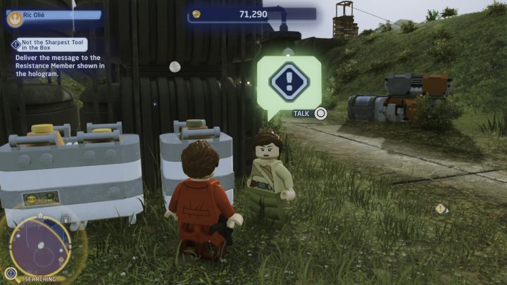 Idźcie do obszaru poszukiwań i porozmawiajcie z kobietą stojącą na północno wschodniej części terenu - LEGO Skywalker Saga: Narzędzia komunikacji (Not the Sharpest Tool in the Box) - solucja, opis przejścia - LEGO Skywalker Saga - poradnik do gry