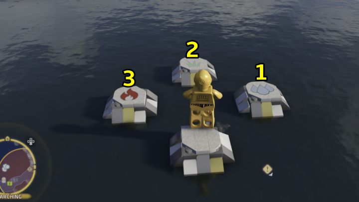 Przy ostatnim zestawie kamieni, wskoczcie kolejno na platformy z - LEGO Skywalker Saga: Jak kamień w wodę (Water Stones) - solucja, opis przejścia - LEGO Skywalker Saga - poradnik do gry