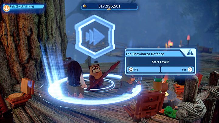 Po zaliczeniu scen na ścigaczach w poprzedniej misji fabularnej traficie po raz pierwszy do wioski Ewoków (Ewok Village) - LEGO Skywalker Saga: Obrona Chewbacki (The Chewbacca Defence) - solucja, opis przejścia - LEGO Skywalker Saga - poradnik do gry