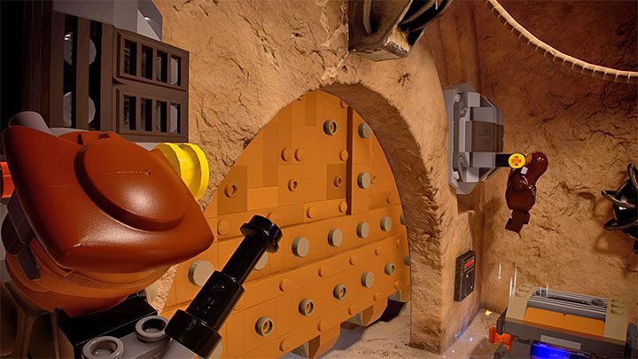 Powróćcie do zamkniętych drzwi, rozbijcie okoliczne obiekty i zbudujcie z nich dźwignie - LEGO Skywalker Saga: Plan, żeby uratowany został Han (A Plan to Save Han) - solucja, opis przejścia - LEGO Skywalker Saga - poradnik do gry