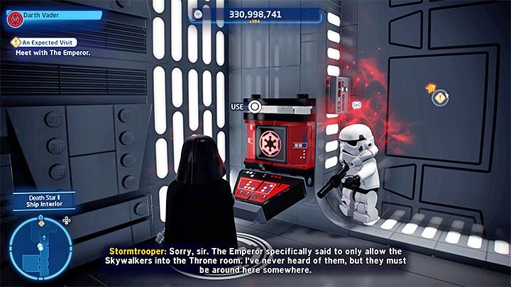 Po zakończonej bitwie o Endor przeniesiecie się na pokład Gwiazdy Śmierci II i jedną z grywalnych postaci stanie się Darth Vader, który będzie eskortował Lukea - LEGO Skywalker Saga: Wypełnij swe przeznaczenie (Fulfil Your Destiny) - solucja, opis przejścia - LEGO Skywalker Saga - poradnik do gry