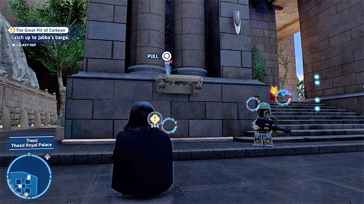 Wybierzcie dowolną postać korzystającą z Mocy i zbadajcie dokładniej konstrukcję, przy której znajduje się znajdźka - LEGO Skywalker Saga: Theed - lista wszystkich łamigłówek (cz. 2) - LEGO Skywalker Saga - poradnik do gry