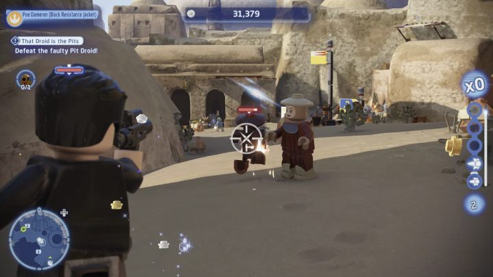 Zestrzelcie uciekającego droida i oddajcie go zleceniodawcy - LEGO Skywalker Saga: Pieniackie pit droidy (That Droid is the Pits) - solucja, opis przejścia - LEGO Skywalker Saga - poradnik do gry