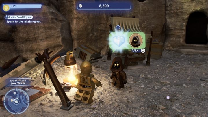 Sterując droidem protokolarnym, porozmawiajcie ze zleceniodawcą i przyjmijcie zadanie - LEGO Skywalker Saga: Gra wielodroidowa (Battle Droid Royale) - solucja, opis przejścia - LEGO Skywalker Saga - poradnik do gry