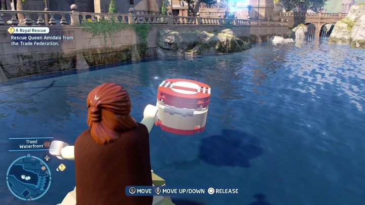 Aby dostać się do klocka Kyber należy skorzystać z Mocy Jedi - LEGO Skywalker Saga: Theed - lista wszystkich łamigłówek (cz. 1) - LEGO Skywalker Saga - poradnik do gry