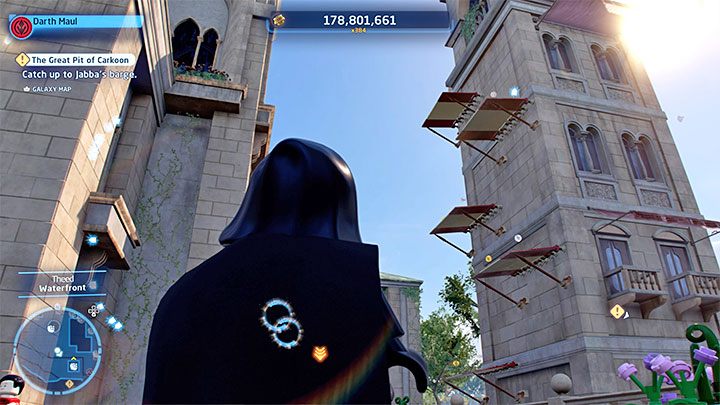 Zainteresujcie się ścianą wieży pokazaną na powyższym obrazku - LEGO Skywalker Saga: Theed - lista wszystkich łamigłówek (cz. 1) - LEGO Skywalker Saga - poradnik do gry