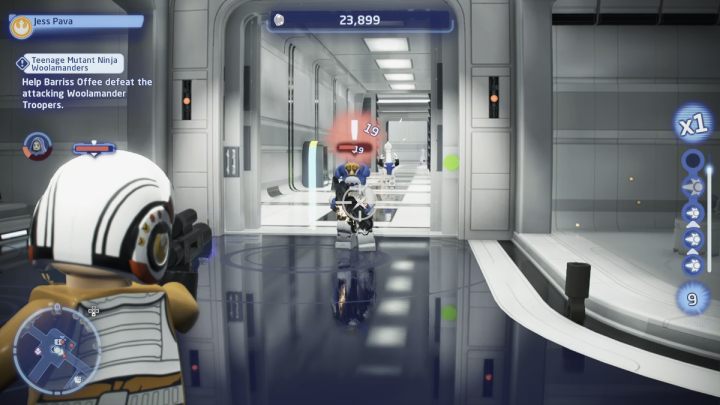 Waszym celem będzie podążanie za Barriss Offee i eliminowanie atakujących miasto wrogich żołnierzy - LEGO Skywalker Saga: Wojownicze wełnolamandry ninja (Teenage Mutant Ninja Woolamanders) - solucja, opis przejścia - LEGO Skywalker Saga - poradnik do gry