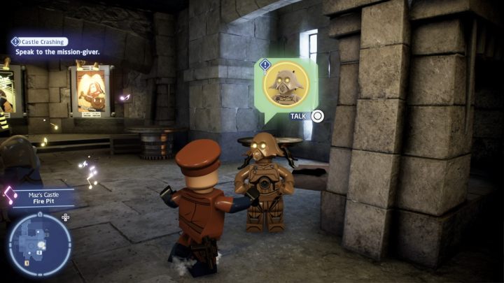Porozmawiajcie ze zleceniodawcą i przyjmijcie zadanie - LEGO Skywalker Saga: Zamkowy zbijak (Castle Crashing) - solucja, opis przejścia - LEGO Skywalker Saga - poradnik do gry