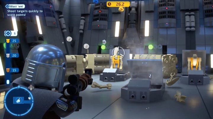 Próba polega na zestrzeleniu jak największej ilości droidów w ciągu 30 sekund - LEGO Skywalker Saga: Okręty flagowe (Capital Ships) - próby, solucja, opis przejścia - LEGO Skywalker Saga - poradnik do gry