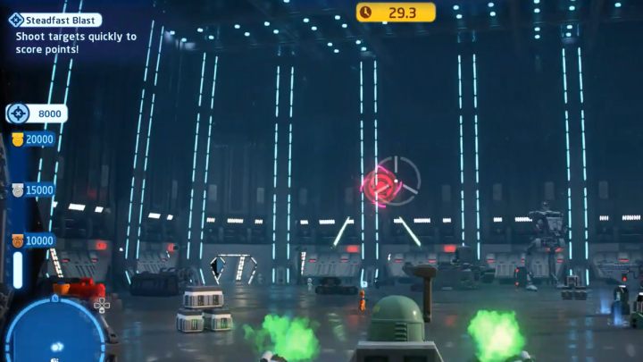 Próba polega na uzyskaniu jak największej ilości punktów na strzelnicy w ciągu 40 sekund - LEGO Skywalker Saga: Okręty flagowe (Capital Ships) - próby, solucja, opis przejścia - LEGO Skywalker Saga - poradnik do gry