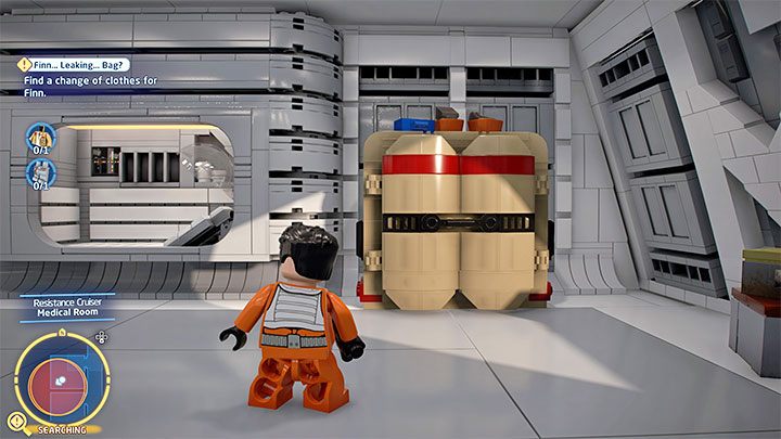 Po zaliczeniu pierwszej misji fabularnej zmagania wznowicie na pokładzie statku ruchu oporu (Resistance Cruiser) i otrzymacie zadanie znalezienia stroju dla Finna - LEGO Skywalker Saga: Mistrzowie włamania (Master Codebreak-Out) - solucja, opis przejścia - LEGO Skywalker Saga - poradnik do gry