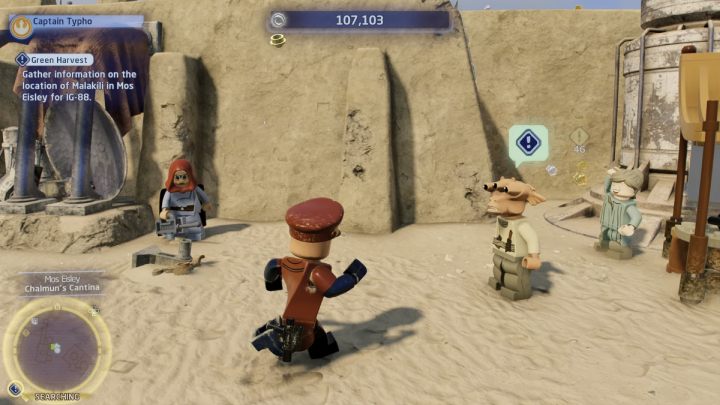 Idźcie do obszaru poszukiwań i porozmawiajcie z mieszkańcem miasta stojącym przy straganach - LEGO Skywalker Saga: Zielone zbiory (Green Harvest) - solucja, opis przejścia - LEGO Skywalker Saga - poradnik do gry