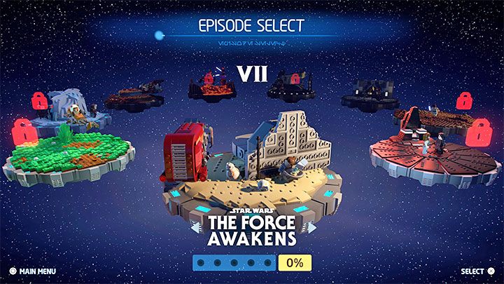 W momencie rozpoczęcia nowej gry dostępne są 3 epizody spośród 9 znajdujących się w grze - LEGO Skywalker Saga: Czy trzeba przechodzić części po kolei? - LEGO Skywalker Saga - poradnik do gry