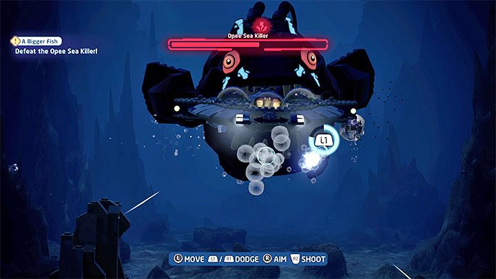 Podczas zaliczania tej sceny musicie wykonywać uniki w lewo lub w prawo - LEGO Skywalker Saga: Morski zabójca opee (Opee Sea Killer) i Ryba colo (Colo Claw Fish) - bossowie, jak pokonać? - LEGO Skywalker Saga - poradnik do gry