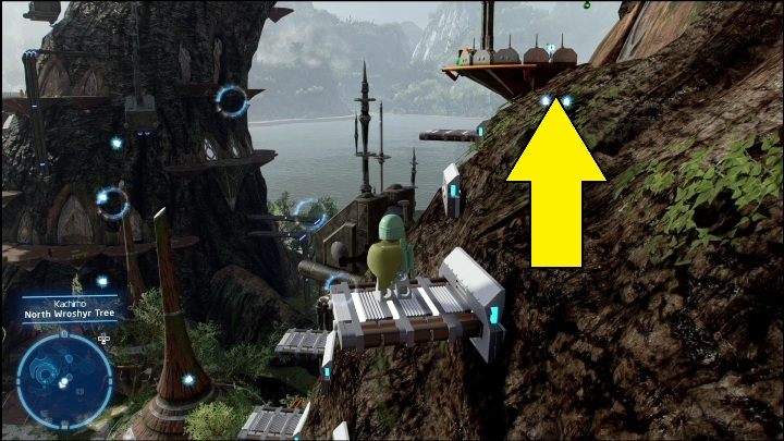 Klocek Kyber leży na niewielkiej drewnianej platformie - LEGO Skywalker Saga: Kachirho - lista wszystkich łamigłówek - LEGO Skywalker Saga - poradnik do gry