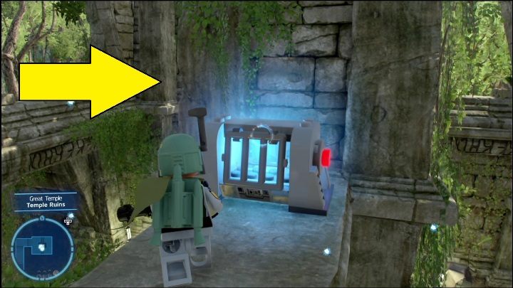 Ten klocek zamknięty jest w skrzyni pomiędzy ruinami - LEGO Skywalker Saga: Wielka Świątynia - lista wszystkich łamigłówek - LEGO Skywalker Saga - poradnik do gry