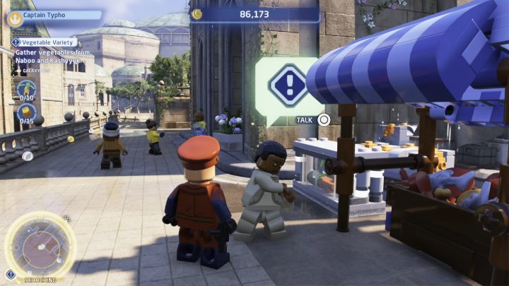 Wybierzcie się do Theed na planecie Naboo i udajcie się za wyznacznikiem do sprzedawcy przy straganie - LEGO Skywalker Saga: Wybór warzyw (Vegetable Variety) - solucja, opis przejścia - LEGO Skywalker Saga - poradnik do gry