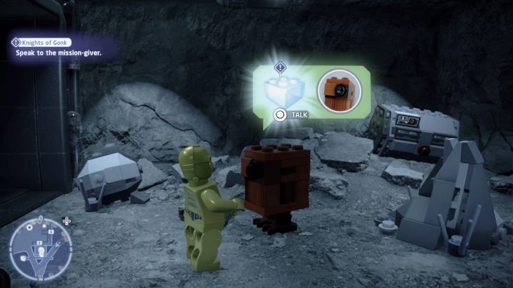 Sterując droidem protokolarnym, porozmawiajcie ze zleceniodawcą i przyjmijcie zadanie - LEGO Skywalker Saga: Rycerze Gonk (Knights of Gonk) - solucja, opis przejścia - LEGO Skywalker Saga - poradnik do gry