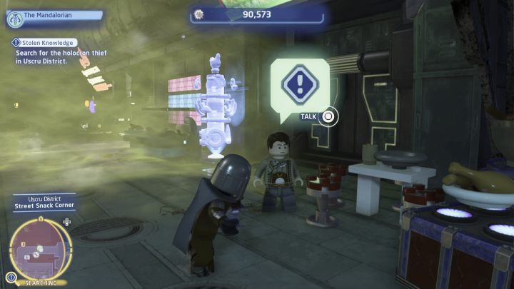 Udajcie się do dzielnicy Uscru i porozmawiajcie z mężczyzną stojącym przy zielonej mgle - LEGO Skywalker Saga: Skradziona wiedza (Stolen Knowledge) - solucja, opis przejścia - LEGO Skywalker Saga - poradnik do gry