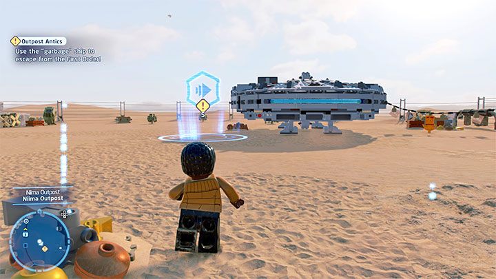 Po obejrzeniu nowej scenki przerywnikowej wyruszcie w stronę przejścia gdzie znajdowała się wcześniej brama - LEGO Skywalker Saga: Nisko latający złom (Low Flying Garbage) - solucja, opis przejścia - LEGO Skywalker Saga - poradnik do gry