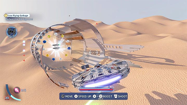 Poziom ten posiada 3 wyzwania - LEGO Skywalker Saga: Nisko latający złom (Low Flying Garbage) - solucja, opis przejścia - LEGO Skywalker Saga - poradnik do gry