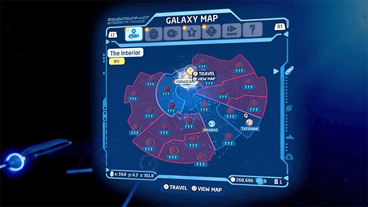 Drugą formą szybkiej podróży jest podróżowanie po całej galaktyce wykorzystując do tego celu mapę świata - LEGO Skywalker Saga: Szybka podróż (fast travel) - sposób działania - LEGO Skywalker Saga - poradnik do gry