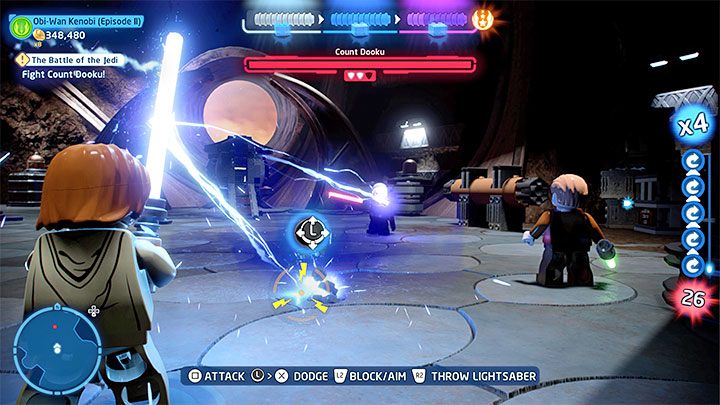 Inną unikalną umiejętnością Dooku jest atak błyskawicami - LEGO Skywalker Saga: Bitwa Jedi (The Battle of the Jedi) - solucja, opis przejścia - LEGO Skywalker Saga - poradnik do gry