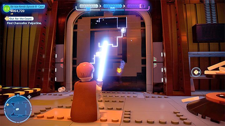 Po drodze musicie przechodzić przez boczne pomieszczenia, bo główne korytarze będą ponownie blokowane - LEGO Skywalker Saga: Chwile z hrabią (Out for the Count) - solucja, opis przejścia - LEGO Skywalker Saga - poradnik do gry