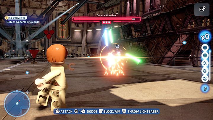 Rozpocznie się długi pojedynek z bossem Generałem Grievousem - LEGO Skywalker Saga: Barbarzyństwo (So Uncivilised) - solucja, opis przejścia - LEGO Skywalker Saga - poradnik do gry