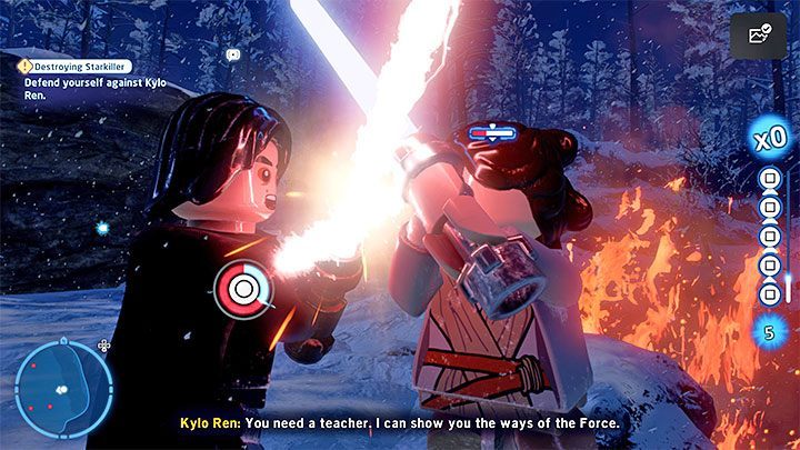 Musicie dotrzeć do miejsca rozegrania trzeciego pojedynku z Kylo Renem, przy czym zanim zaatakujecie bossa pozbądźcie się jego nowych podwładnych - LEGO Skywalker Saga: Zniszczenie Starkillera (Destroying Starkiller) - solucja, opis przejścia - LEGO Skywalker Saga - poradnik do gry