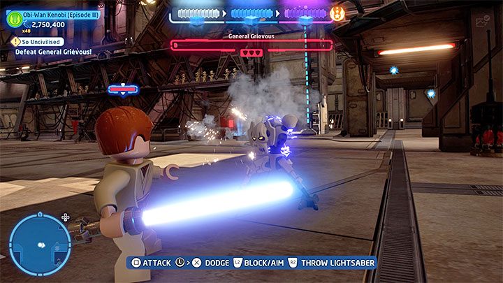 Grievous ponownie zostanie zrzucony z jednej z górnych półek - LEGO Skywalker Saga: Generał Grievous (General Grievous) - boss, jak pokonać? - LEGO Skywalker Saga - poradnik do gry