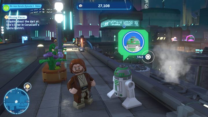 Porozmawiajcie z droidem astromechanicznym na najwyższym poziomie dzielnicy Uscru i przyjmijcie zlecenie - LEGO Skywalker Saga: Surowa kara (A Raw Deal) - solucja, opis przejścia - LEGO Skywalker Saga - poradnik do gry
