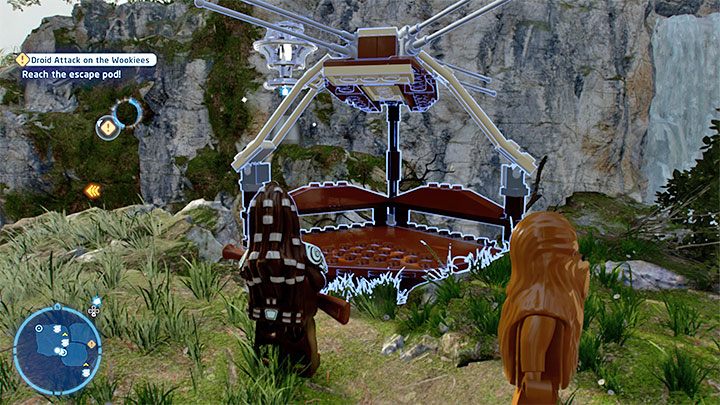 Prawą konstrukcją do zbudowania jest latająca winda (Fluttercraft) - LEGO Skywalker Saga: Atak droidów na wookieech (Droid Attack on the Wookiees) - solucja, opis przejścia - LEGO Skywalker Saga - poradnik do gry