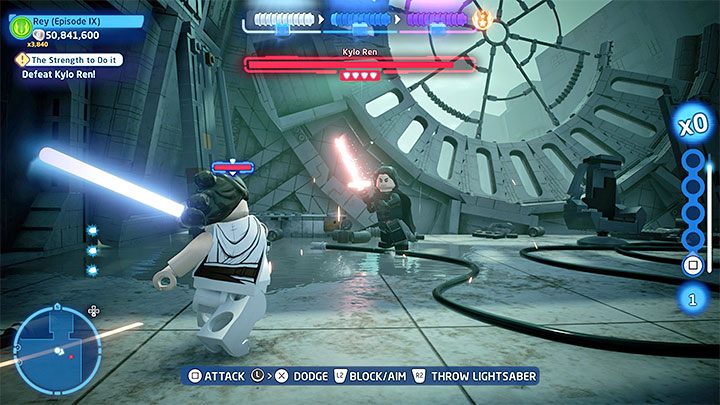 Do zaliczenia są 3 duże części pojedynku z bossem - LEGO Skywalker Saga: Kylo Ren, epizod 9 - boss, jak pokonać? - LEGO Skywalker Saga - poradnik do gry