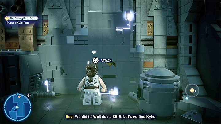 Pozostańcie przy Rey, bo musi ona użyć miecza świetlnego do rozcięcia ściany z powyższego obrazka - LEGO Skywalker Saga: Kylo Ren, epizod 9 - boss, jak pokonać? - LEGO Skywalker Saga - poradnik do gry
