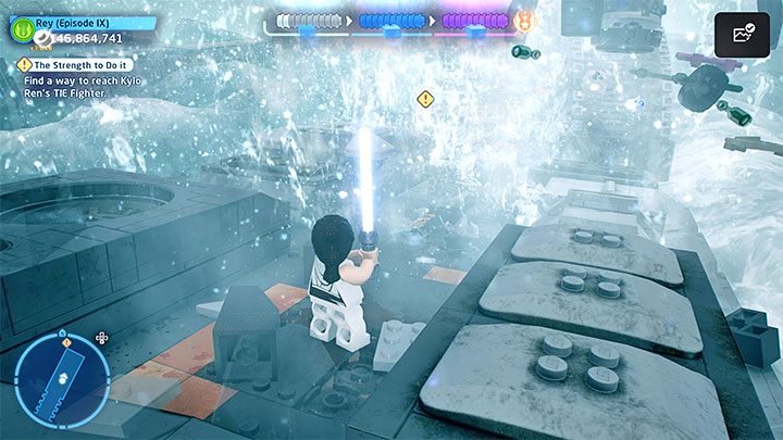 Zawali się podłoga i po tym jak zawiśniecie nad przepaścią nie trzeba wykonywać żadnych czynności - LEGO Skywalker Saga: Kylo Ren, epizod 9 - boss, jak pokonać? - LEGO Skywalker Saga - poradnik do gry