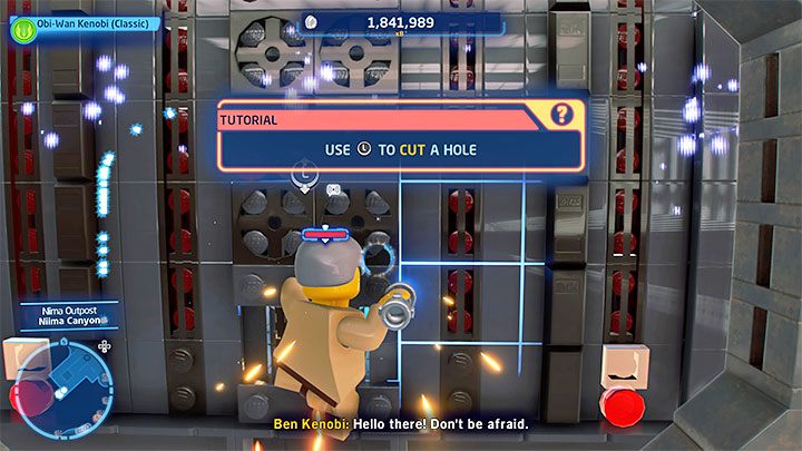 W celu dotarcia do znajdźki musicie skorzystać z otworu sąsiadującego z wrakiem pokazanym na obrazku 1 - LEGO Skywalker Saga: Osada Niima (Niima Outpost) - lista wszystkich łamigłówek - LEGO Skywalker Saga - poradnik do gry