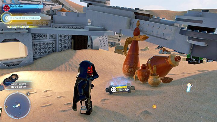 Pierwsze źródło energii znajdziecie obok wraku - LEGO Skywalker Saga: Osada Niima (Niima Outpost) - lista wszystkich łamigłówek - LEGO Skywalker Saga - poradnik do gry
