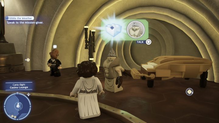Porozmawiajcie z Ubbla Mollbro w kasynia na planecie Cantonica i przyjmijcie zadanie - LEGO Skywalker Saga: Gardłowa sprawa (Ubbla the Weather) - solucja, opis przejścia - LEGO Skywalker Saga - poradnik do gry