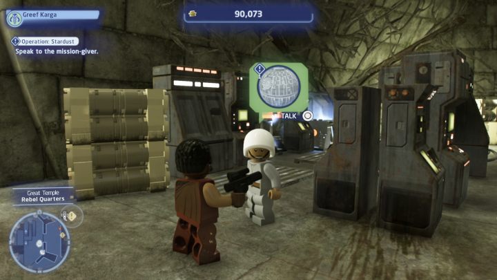 Przyjmijcie zadanie od zleceniodawcy w bazie ruchu oporu na planecie Yavin 4 i udajcie się do dzielnicy federalnej na Coruscant - LEGO Skywalker Saga: Operacja Gwiezdny pył (Operation Stardust) - solucja, opis przejścia - LEGO Skywalker Saga - poradnik do gry