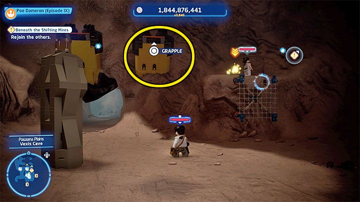 Po zaliczeniu drugiej misji fabularnej epizodu 9 znajdziecie się w jaskini (Vexis Cave) i wkrótce dowiecie się o konieczności dotarcia do pozostałych bohaterów - LEGO Skywalker Saga: C-3PO-nie (C-3P-Oh no) - solucja, opis przejścia - LEGO Skywalker Saga - poradnik do gry
