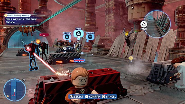 Kontrola umysłu nie załączy się od razu po namierzeniu postaci, która jest na nią podatna, bo dodatkowo czeka Was wybór sztuczki umysłowej - LEGO Skywalker Saga: Jak działa kontrola umysłu (sztuczki umysłowe)? - LEGO Skywalker Saga - poradnik do gry